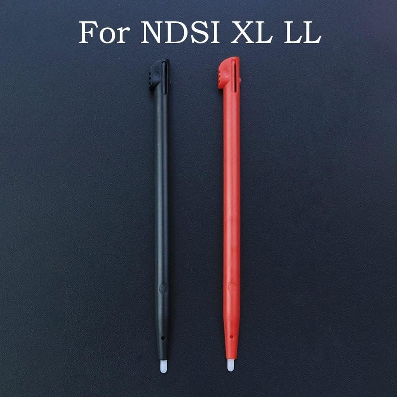LightFairy 5 قطع قلم لمسة بلاستيكي بديل لجهاز نينتندو DSi XL LL DSiLL NDSiXL قلم لمسة بلاستيكي (2 قطعة أسود + أحمر) - Image 1